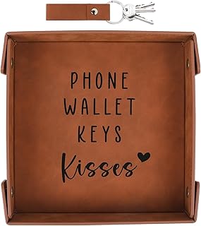 Gifts for Boyfriend, Husband, Romantic Gifts for Him, Mens Birthday Gifts Idea - Premium PU Leather Valet Tray - Best Mens Gifts for Birthday Anniversary Christmas Valentines