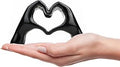 Small Heart Hands Sculpture Decor for Living Room Bedroom Bookshelf Coffe Table and Office Display, Love Finger Statue Modern Aesthetic Home Decor, Unique Gift for Wedding Christmas Birthday (Black)