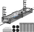 Cable Management, 25'' Cable Management Under Desk No Drill, Metal Cord Organizer with Clamp for Standing Desk, Cable Organizer for Home Office, Black