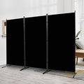 JVVMNJLK Indoor Room Divider, Portable Office Divider, Room Divider Wall Screen 3 Panel, Folding Partition Privacy Screen Walls Dividers for Room Separator 102" W x 71.3" H,Black