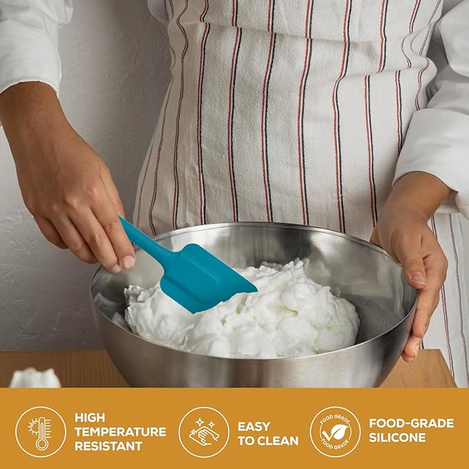 Mrs. Anderson’s Baking Silicone Spatula, Flexible And Nonstick, One-Piece Design, Turquoise, For Mixing, Folding, Scraping, Baking, And Cooking