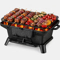 Hibachi Grill Outdoor, Portable Mini Charcoal Grill, Pre-Seasoned Cast Iron, Small Japanese Yakitori Tabletop Skillet Grill Stove for Outdoor Camping