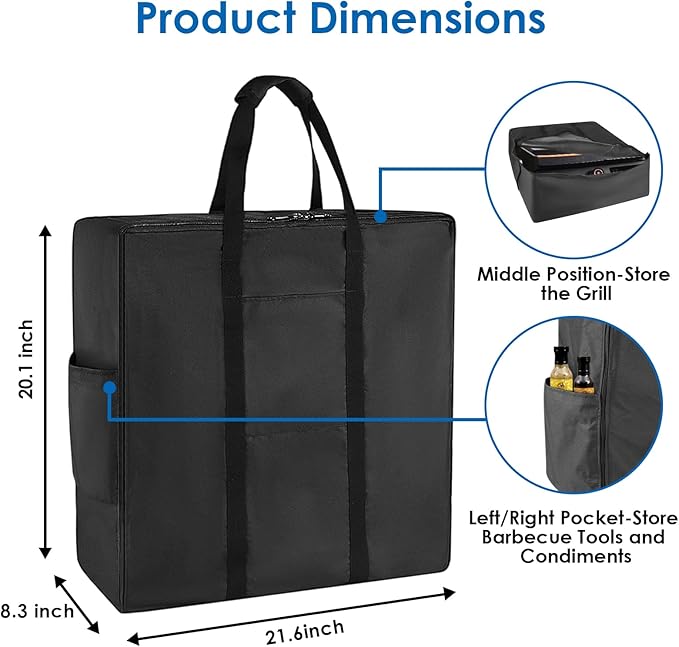 Tabletop Griddle Carry Bag, Portable Carry Bag for Blackstone E-Series 17 Inch Electric Tabletop Griddle, Water Resistant Gas Grill Carry Bag, BBQ Grill Griddle Carry Bag for Travel