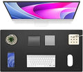 K KNODEL Non-Slip Desk Mat, Desk Pad, Desk Blotter, Desktop Mat for Desk, Large Desk Protector, Office Computer and Laptop Mat for Desk (31.5"x15.7", Black)