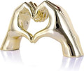 WUBIANJIE Gold Heart Hands Sculpture Boho Living Room Decor, Aesthetic Shelf Decoration, Ideal for Coffee Table, Shelves, Home, Bedroom, Birthday, Wedding Table Decor, and Symbol of Love