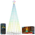 Govee Christmas Cone Tree Lights, 6ft 316 LEDs RGBIC Christmas Tree Lights with Smart App Control, IP67 Waterproof Outdoor String Lights for Xmas Decorations, 82+ Scene Modes, Music Sync, White Stand