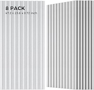 Acoustic Wall Panels, 47.2” x 23.6” x 0.72” Acoustic Panel, Bilayer Sound Proof Panels, 8 Pack Sound Absorbing Panels, White