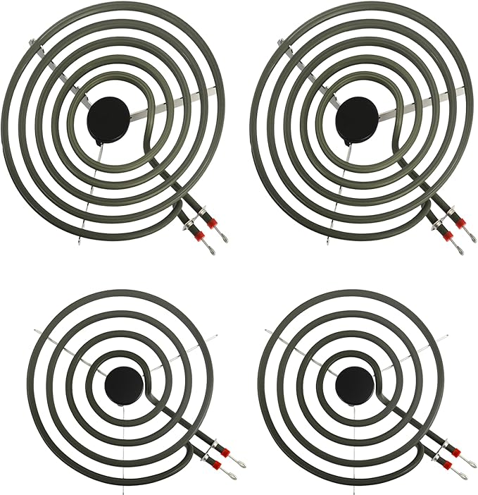 MP22YA Electric Range Burner Element Unit Set - 2 pcs MP15YA 6" & 2 pcs MP21YA 8" Stove Burners Replacement for Kenmore, Whirlpool, Maytag, Hardwick & Norge Electric Ranges/Stoves
