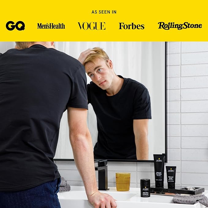 Lumin Charcoal Face Wash for Men – Daily Detox Cleanser, Hydrating Face Wash, Gently Removes Dirt & Oil, Unclogs Pores, Exfoliates, Refreshing Skincare for All Skin Types, 3.4oz
