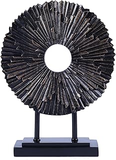 Minimalist Round Statue Above Cabinet Decor Kitchen, Modern Decorative Sculpture Home Decorations for Living Room Coffee Table, Office Decor Items, Center Pieces Decoration (Black)