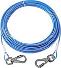 Tie Out Cable for Yard - Chew Proof Steel Wire Dog Lead - Tangle Free Leash with Swivel Bolt Snap for Pups - Dog Runner Tether for Medium to Large Dogs Up to 90lbs (Blue, 90lbs/20ft)