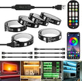 LED Strip Lights 10ft, 6 Pre-cut 1.64ft RGB LED Lights for 43-65 Inch TV, App Control TV LED Backlight with Remote, Music Sync USB Bias Lighting LED Strip Lights for Bedroom PC Monitor Mirror Cabinet