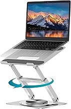 Lifelong 360 Rotating Ergonomic Laptop Stand for Desk, Laptop Riser with Swivel Base, Adjustable Computer Stand for 10-17" MacBook Pro & All Laptops- Portable Standing Desk Converter- Height 16"