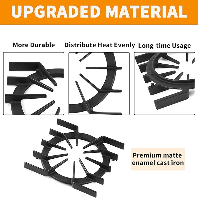 PA060037 PA060024 Spider Grate Replacement for Viking Gas Stove Parts 10”x 10.9” IN Cast Iron Burner Grate Viking Professional Range Grate DSC305 VGIC305 VGIC365 Cooktop Grate Stove Rack
