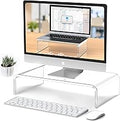 Acrylic Monitor Stand Riser L12.5''xW7.5''xH4'' Acrylic Laptop Stand Riser Clear Computer & Laptop Stand for Desk, Compatible with All Notebooks and Monitor, Decoration for Office & Home