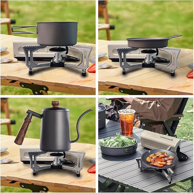Portable Cassette Stove With Delicate Storage Bag, Foldable Camp Stove Compact Camping Stove, 2200W Folding Butane Gas Burner (Black)