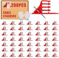 200Pcs Cable Stackers, Cable Staples Clips with Steel Nails, Electrical Wire stackers,Insulated Cord Staples Multi Cable Wire Clips for Suitable Most Cables