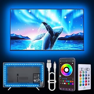 GANZQH 20FT Led Lights for TV, TV Backlight for 32-80 Inch, USB Led Light Strip with Remote, App Control, RGB Strip TV Lights Music Sync Color Changing, Led Lights for Room Gaming Accessories