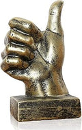 Lependor Golden Polyresin Hand Gesture Desk Statues Finger Sculpture Decor - Golden Thumbs up Sculpture