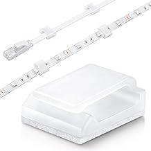 Cable Tidy Management Self Adhesive Cable Clips,100Pack Clamps Fix Led Light Clips (for 10mm(3/8") Wide Strip Light)