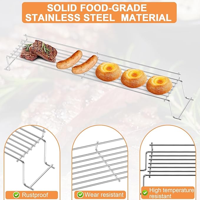 65054 Warming Rack for Weber Genesis 300 SER E310 E330 S330 EP330 ESP310 ESP320 Top Rack for Webber Genesis Accessories Upper Rack for Weber Genesis Grill Parts Replacement 62749 81323,Stainless Steel