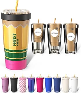 Frost Buddy Togo Buddy | 30 oz Stainless Steel Vacuum Insulated Tumbler | To Go Coffee Cup – Iced Coffee Cups, Iced Coffee Sleeve, Travel Mug, Thermal Cup for Hot & Cold Drinks, Dunkin Cup (Pencil)