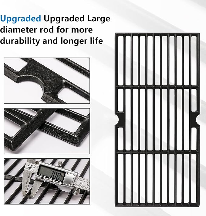 Utheer Cast Iron Grill Grates fit Oklahoma joe's Longhorn Comb Charcoal/Gas Smoke 12201767,14201767, fit Oklahoma joe's Longhorn 18202083,16202046,15202029 Cast Iron Grill Cooking Grids, 4 Pack