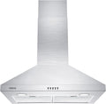 CIARRA Range Hood 30 inch Wall Mount 450 CFM Ductless Range Hood Vent for Kitchen Hood in Stainless Steel CAS75206P