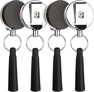 4 Pieces Heavy Duty Retractable Pull Pen Pencil Holder,Ideal Grip for Markers and Carpenter Pencils,Elastic Silicone Pencil Holder for Carpenters, Nurses, Waitresses, Construction Workers