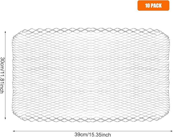 10 Pack BBQ Grill Mesh Mat,Mesh Baking Tray,Grill Mesh,Disposable Barbecue Padding for Outdoor Barbecues (10 Pack)