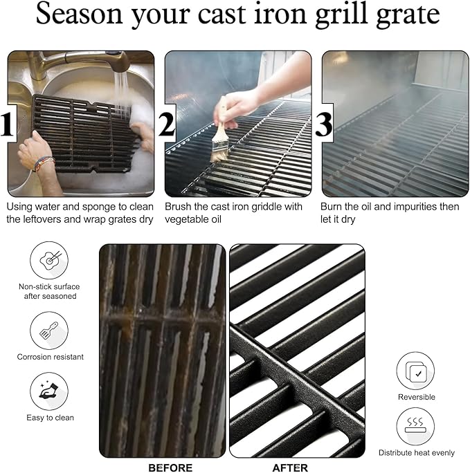 463633316 463672416 Grill Grates for Charbroil 2 Burner Grill Replacement Parts G460-0500-W1 463645015 463642116 463622515 463672016 Charbroil Performance Thermos Grill Parts 461633514 Cooking Grates
