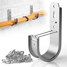 30 Pack Wall Mount J Hook with Retainer Clip,Galvanized Steel J Hooks for Cable Management,J-Hook for Hanging Cable & Wire Support Ceiling Mount to Ceilings Beams - 2 Inch