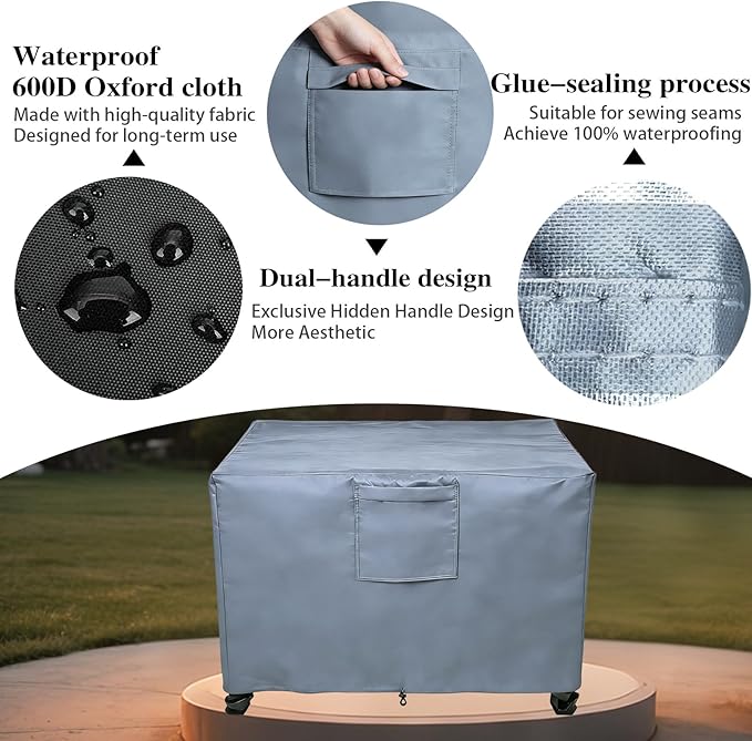 Chinchilla Heavy Duty 32 Inch Square Fire Pit Cover - 100% Waterproof & Weatherproof, Durable All-Season Protection for 30/31/32 Inch Propane Fire Pits and Tables