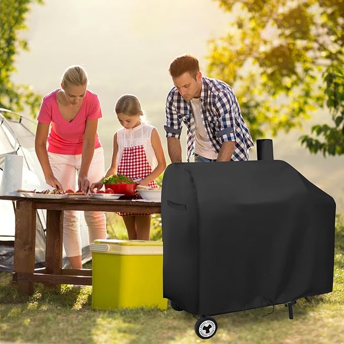 Charcoal Grills Cover for Z Grills 7002C2E Pellet Grill, Waterproof Outdoor Grill Cover BBQ Grill Cover Barbeque Grill Cover (Cover Only) - 48" L×26" W×48" H, Black