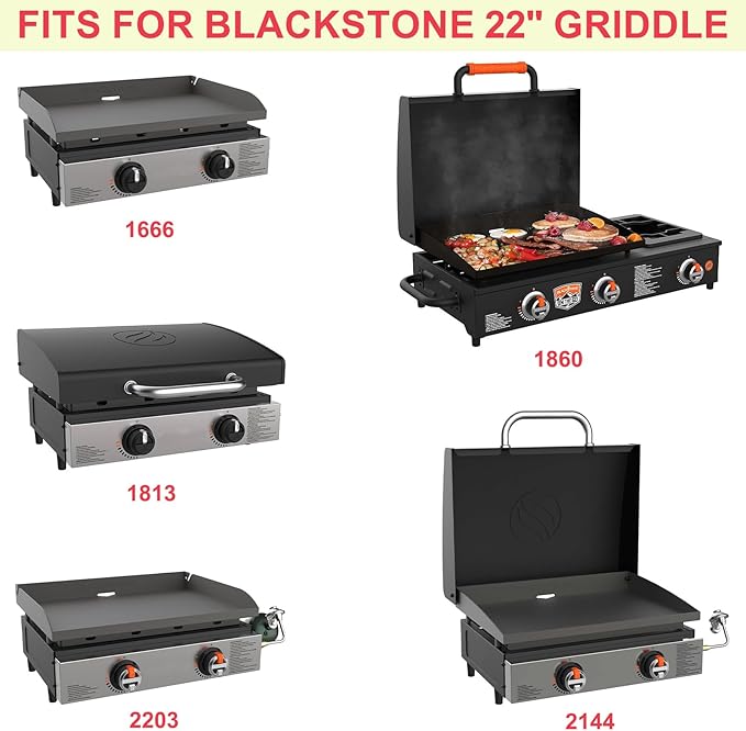 DcYourHome Griddle Warming Rack Compatible with 22" Blackstone Griddles, Portable and Adjustable Stainless Steel Rack for Blackstone Griddle Stand 22 Inch Accessories, One-Step Clip On Attachment
