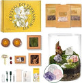 DIY Crystal Terrarium Kit - 21-Pieces All-In-One Starter Kit with Preserved Moss, Pumice, Crystals, Coconut Coir, Tools & Decor | Healing Gift for relaxing | Plants Lovers | Home & Desk Decor
