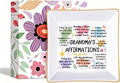 Grandma Gifts from Grandchildren, Funny Mothers Day Gifts for Grandma Nana Gigi, Ceramic Trinket Dish Birthday Gift for Grandmother, 4 Inch Square Ring Dish Jewelry Tray for Bedside Nightstand