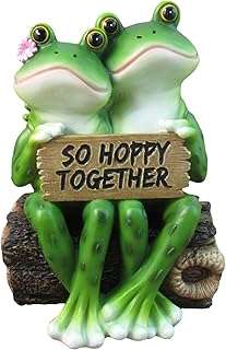 DWK 6.5" So Hoppy Frogs Happy Frog Couple "So Hoppy Together" Fun Decor Figurine Valentine Romantic Statue for Home and Office