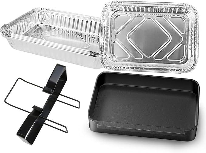 93305/7515 Catch Pan with 6415 Drip Pans for Weber Genesis II & Spirit 200 & Spirit 300, Genesis Silver/Gold/Platinum I/II and Summit Grills, Spirit Grease Tray with 15 Pack Drip pan Liner and Holder