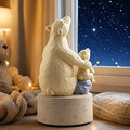 Polar Bear Music Box Figurine, I Love You to the Moon and Back Keepsake, Plays You Are My Sunshine, Hand-Painted Mom and Baby Bear Collectible Statue, Gift for Mom Wife Daughter, Nursery Bedroom Decor