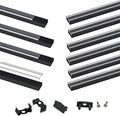 Muzata 10Pack 3.3FT/1M LED Channel Black Aluminum U Shape LED Strip Channel with Transparent Clear Cover Easy Installation with Paper User Manual U1SW BT 1M