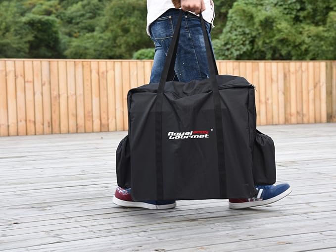 Royal Gourmet CB2101 Portable Grill Carry Bag, 600D Polyester Oxford Fabric Outdoor Tabletop Grill Griddle Carry Bag for Camping and Picnic, 20.28"L x 8.46"W x 18.11"H, Black