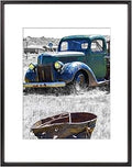 Golden State Art 11x14 Black Picture Frame Displays Photo 8x10 with Mat or 11 x 14 Without Mat for Wall Mounting, Classic Satin Aluminum Frames with Real Glass (Pack of 1)