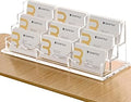 SANRUI Clear Horizontal Business Card Holder Stand for Desk, Acrylic Desktop Display Name Cards Holders Organizer Storage Rack,for Exhibition, Home, Office,3 Tier 9 Pocket, 540 Card Capacity