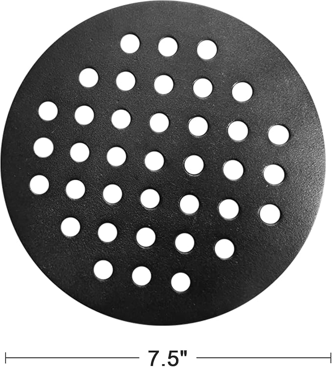7.5" Cast Iron Bottom Fire Grate, BBQ High Heat Charcoal Plate for Kamado Joe Junior Fire Grate Grill Charcoal Replacement Accessories