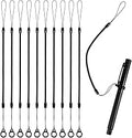10 Pcs Elastic Lanyard Tether, Retractable Pen Holder Leash with Chain, Plastic Lanyard String Clipboard Anti-Lose Pen Leash for Tethering Stylus to Touchscreen