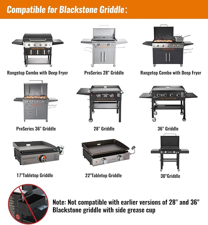 NUPICK 100 Pack Grease Cup Liners for Blackstone 17"/28"/36" Griddle, Drip Pan Liners for Blackstone 5017, Disposable Aluminum Foil Drip Pan Liner