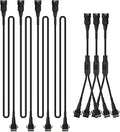 4pcs 2-Feet Extension Cords and 3pcs 2-Way Splitters for Underglow RGB LED Strip Light Kits on Motorcycles Trikes Golf Carts ATVs EXT-2FT
