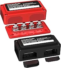 IZTOSS Bus Bar 12v Waterproof Power Distribution Block with 4 x 5/16"(M8) Terminal Studs Heavy Duty Battery Marine Bus Bar for Automotive Marine RV Truck - Positive & Negative