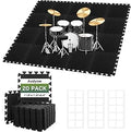 20 Pcs 11x 11 x 0.4 inches Sound Absorbing Interlocking Floor Mats, High Density Non-Slip Anti Vibration Sound proof Pads Acoustic Blankets for Drum Set,Thick Piano Carpet Drum Rug for Music Studio